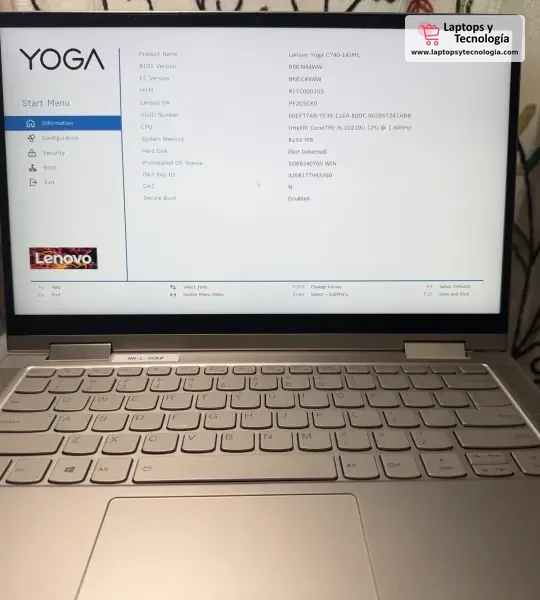 Laptop Lenovo Yoga C740-14IML 14" Core i5-10210U 8GB RAM 128GB SSD