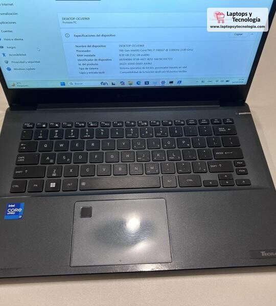Laptop Toshiba Dynabook Tecra A40-J 14" FHD Táctil i7-1185G7 8GB RAM 512GB SSD Win 11 Pro